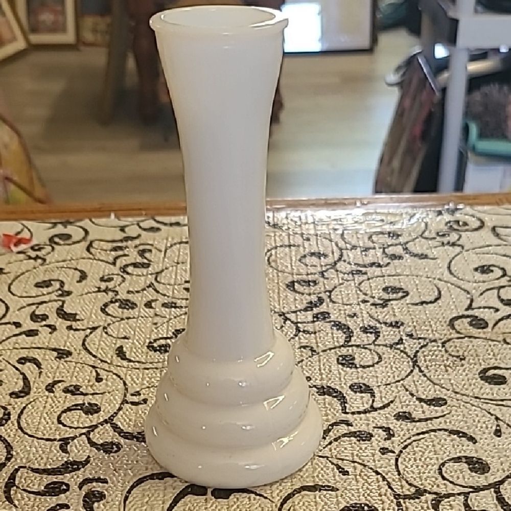Elegant White Glass Vase